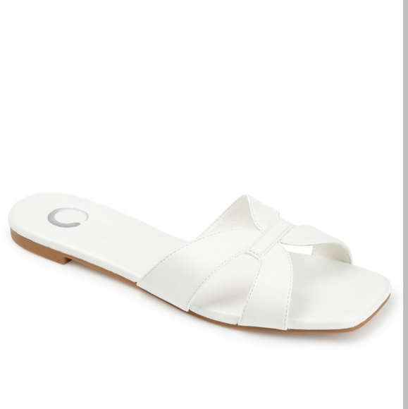 Journee Collection Taleesa Slide Sandals White -10 - Picture 4 of 9